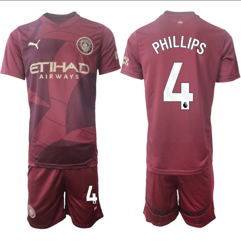 Men 2024-2025 Club Manchester City away red #4 Soccer Jersey->indianapolis colts->NFL Jersey